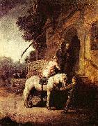 Rembrandt van rijn The Good Samaritan. oil painting artist